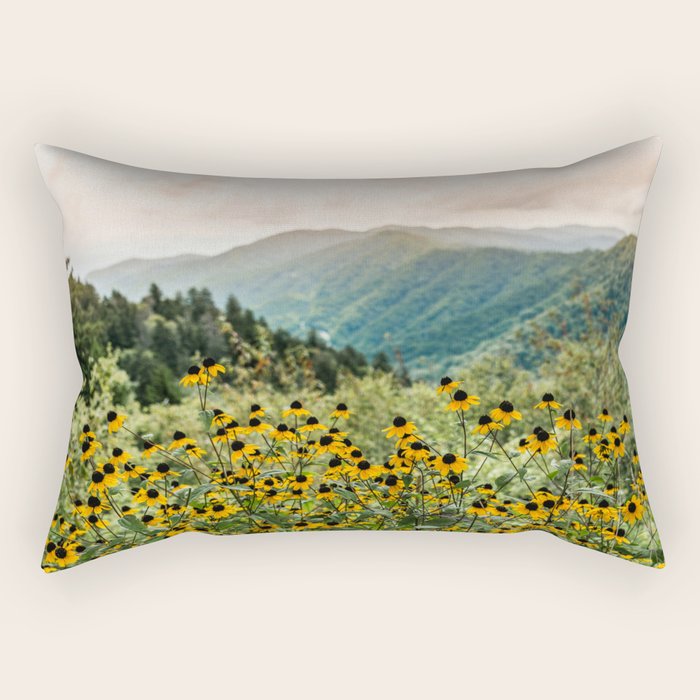 Smoky Mountains Wildflower Nature Photography Rectangular Pillow Gallery Image 1