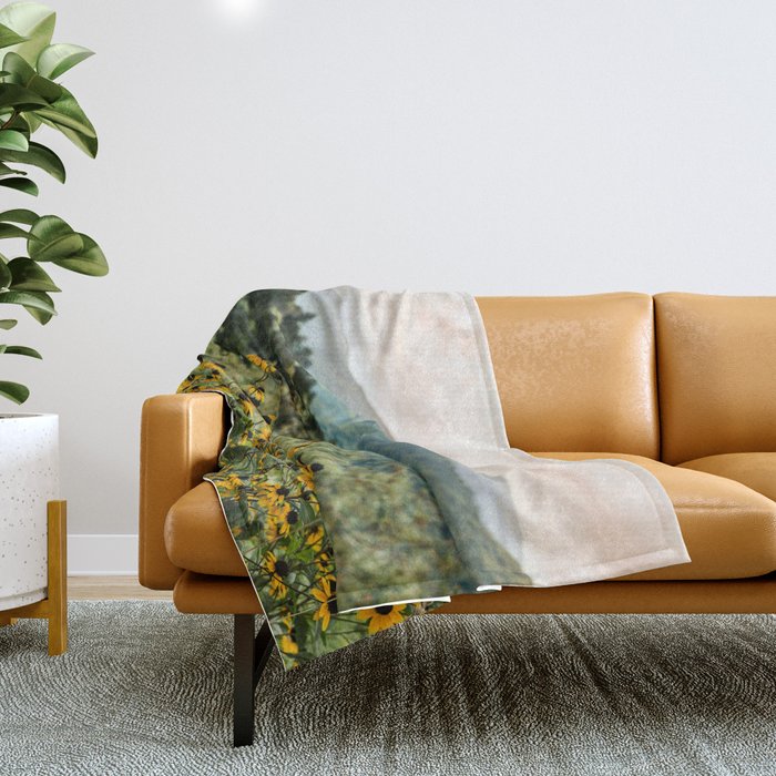 Smoky Mountains Wildflower Nature Photography Throw Blanket Gallery Image 1