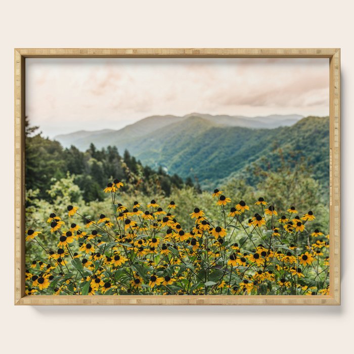 Smoky Mountains Wildflower Nature Photography Serving Tray Gallery Image 1