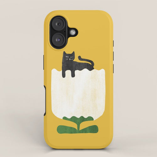 Still Life With Cat And Flower Iphone Case Gallery Image 1