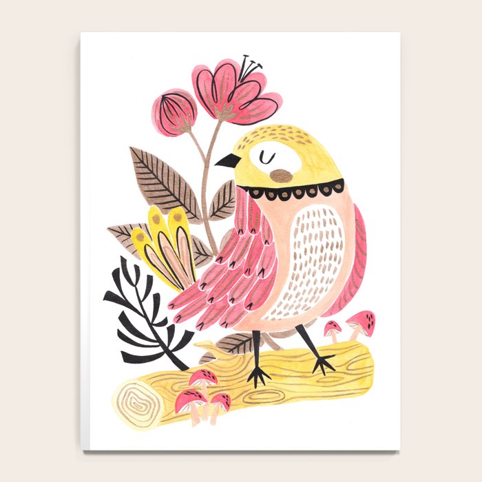 Little Birdy on a Log Notebook Gallery Image 4