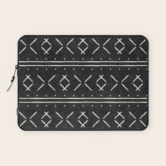 mud cloth stitch - onyx Laptop Sleeve Gallery Image 1