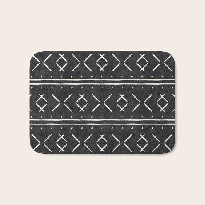 mud cloth stitch - onyx Bath Mat Gallery Image 1