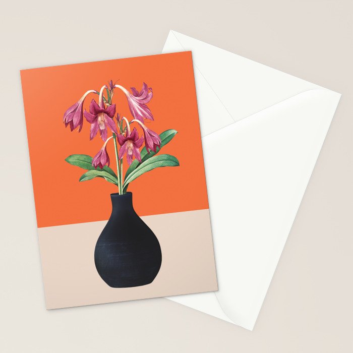 Flowers in Black Vase 4 Stationery Card Gallery Image 2