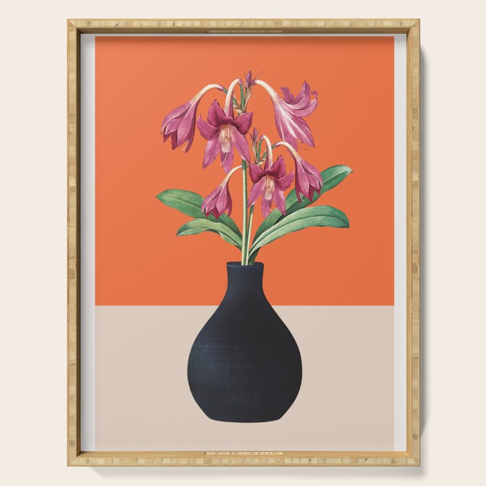 Flowers in Black Vase 4 Serving Tray Gallery Image 1