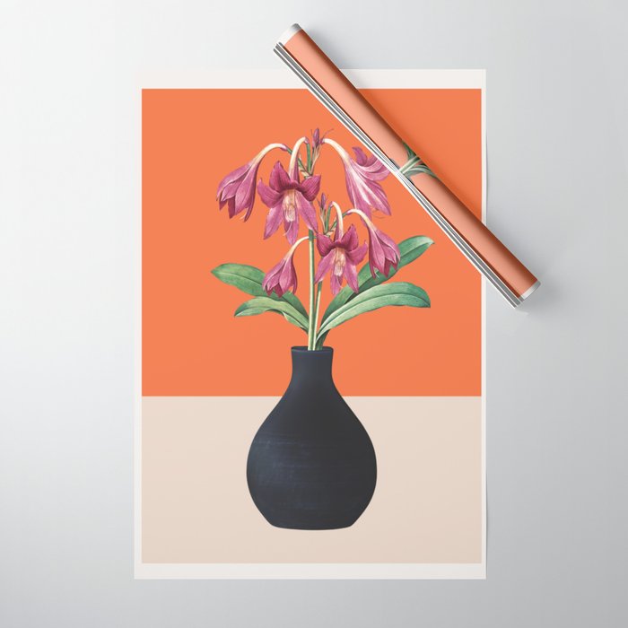 Flowers in Black Vase 4 Wrapping Paper Gallery Image 1