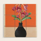 Flowers in Black Vase 4 Wood Wall Art Gallery Image 1