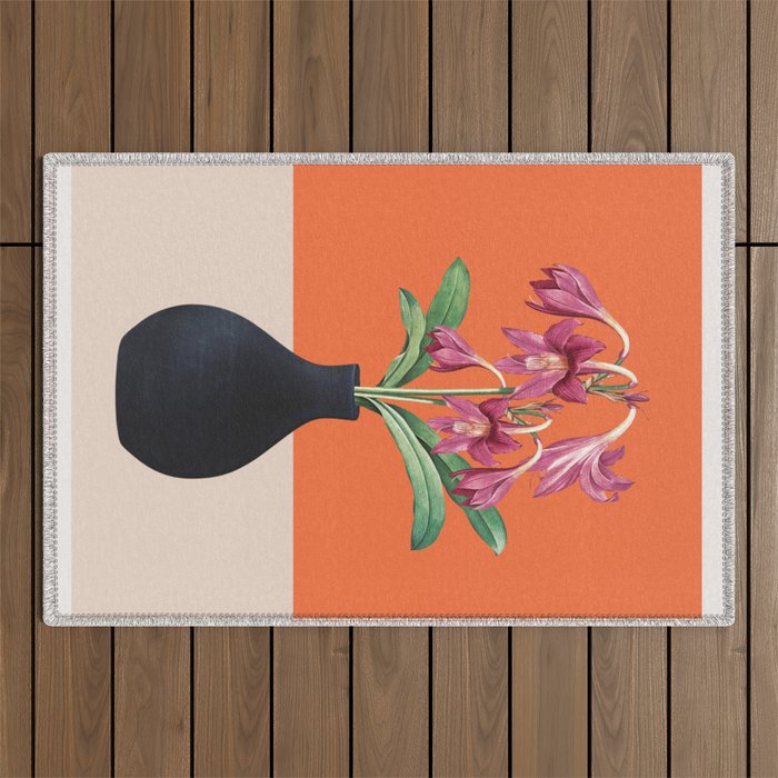 Flowers in Black Vase 4 Outdoor Rug Gallery Image 1