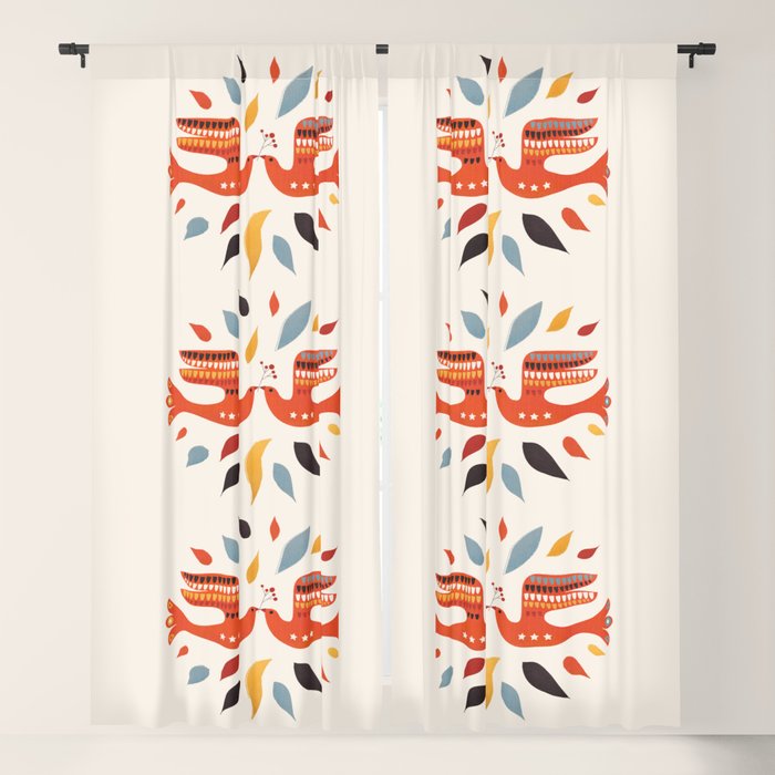 A Pair Of Festive Birds Window Curtain Gallery Image 1