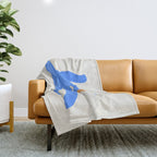 Jazz Blue Leaf: Matisse Series 02 | Mid-Century Edition Throw Blanket Gallery Image 1