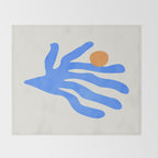 Jazz Blue Leaf: Matisse Series 02 | Mid-Century Edition Throw Blanket Gallery Image 2