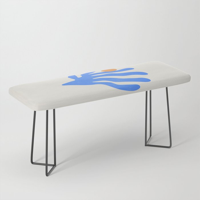 Jazz Blue Leaf: Matisse Series 02 | Mid-Century Edition Bench Gallery Image 1