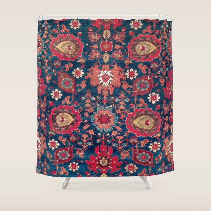Garahgozloo Hamadan West Persian Rug Fragment Shower Curtain Gallery Image 1