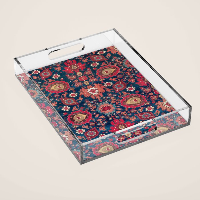 Garahgozloo Hamadan West Persian Rug Fragment Acrylic Tray Gallery Image 1