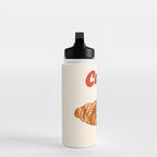 Coffee Club - Croissant and Espresso Illustration Water Bottle Gallery Image 3