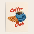 Coffee Club - Croissant and Espresso Illustration Poster Gallery Image 4