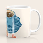 Coffee Club - Croissant and Espresso Illustration Coffee Mug Gallery Image 1