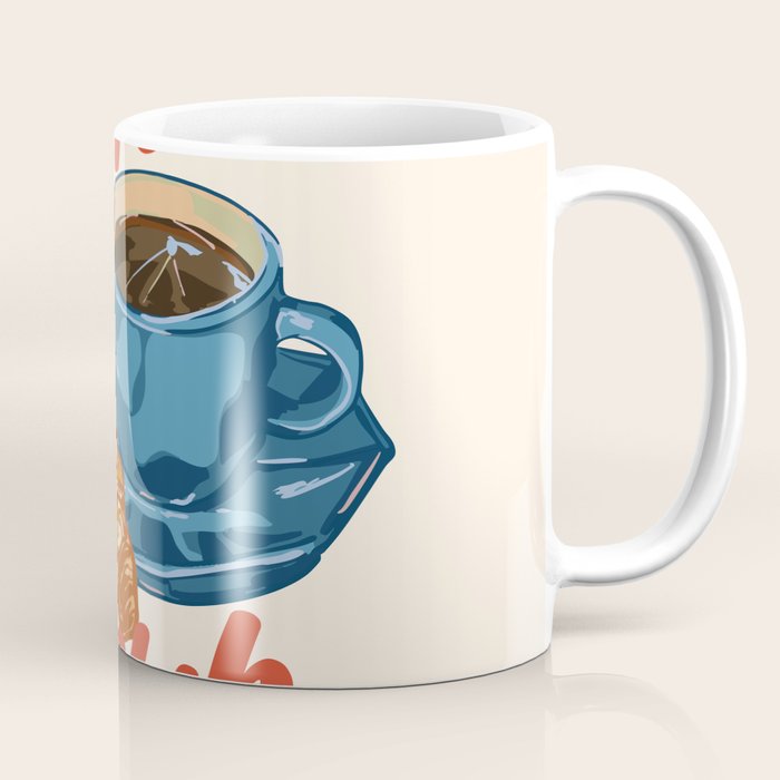 Coffee Club - Croissant and Espresso Illustration Coffee Mug Gallery Image 1