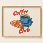Coffee Club - Croissant and Espresso Illustration Serving Tray Gallery Image 1
