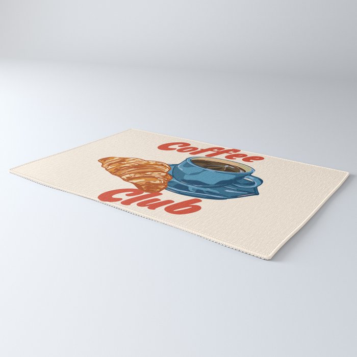 Coffee Club - Croissant and Espresso Illustration Rug Gallery Image 3