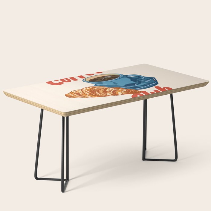 Coffee Club - Croissant and Espresso Illustration Coffee Table Gallery Image 1