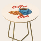 Coffee Club - Croissant and Espresso Illustration Side Table Gallery Image 2