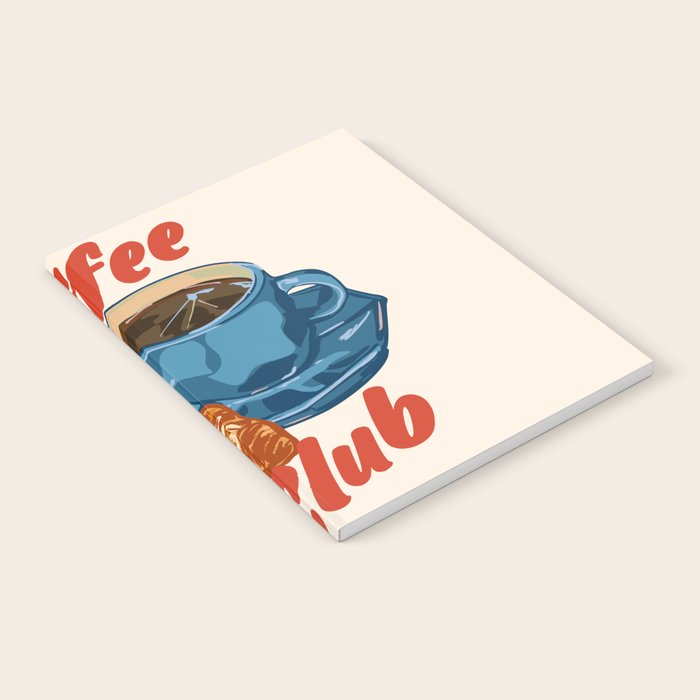 Coffee Club - Croissant and Espresso Illustration Notebook Gallery Image 2