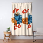 Coffee Club - Croissant and Espresso Illustration Window Curtain Gallery Image 5