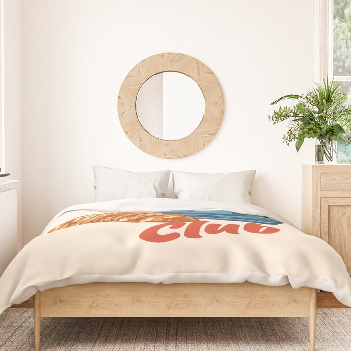 Coffee Club - Croissant and Espresso Illustration Duvet Cover Gallery Image 3