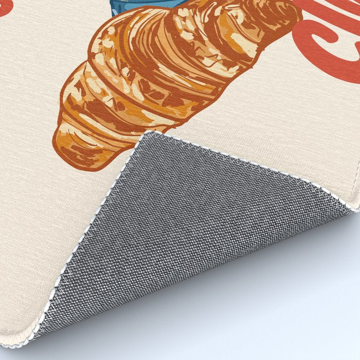 Coffee Club - Croissant and Espresso Illustration Rug Gallery Image 4