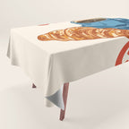 Coffee Club - Croissant and Espresso Illustration Tablecloth Gallery Image 1