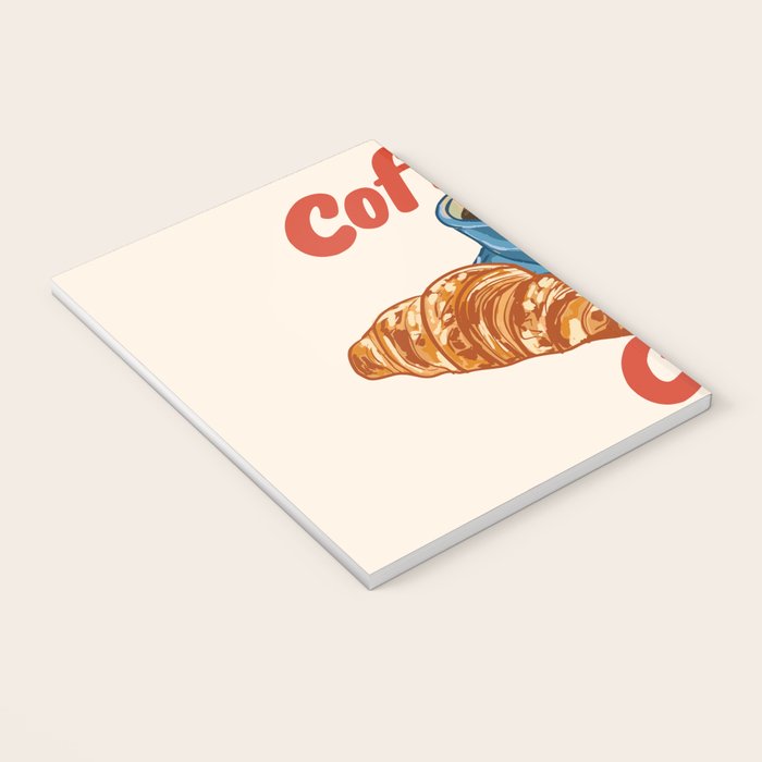 Coffee Club - Croissant and Espresso Illustration Notebook Gallery Image 3