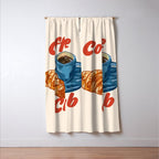 Coffee Club - Croissant and Espresso Illustration Window Curtain Gallery Image 3