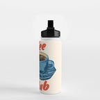 Coffee Club - Croissant and Espresso Illustration Water Bottle Gallery Image 2