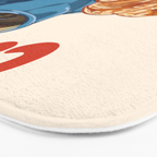 Coffee Club - Croissant and Espresso Illustration Bath Mat Gallery Image 3