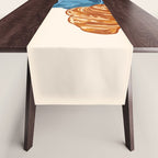 Coffee Club - Croissant and Espresso Illustration Table Runner Gallery Image 1