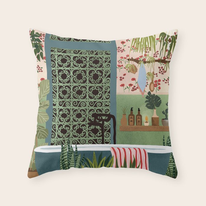 Night bath Throw Pillow Gallery Image 6