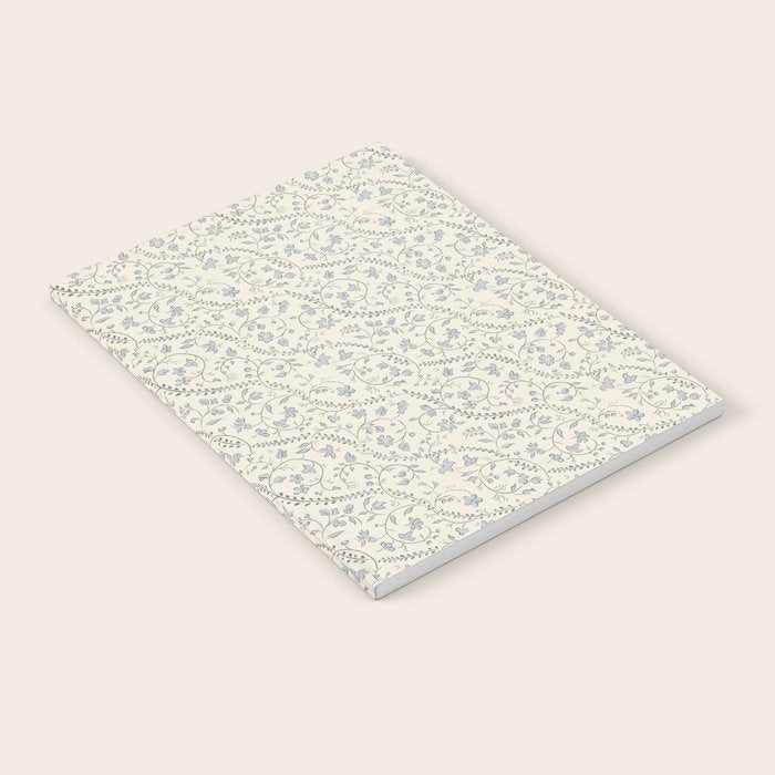 Diagonal Trailing Ditsy Floral - Cream Blue Notebook Gallery Image 2