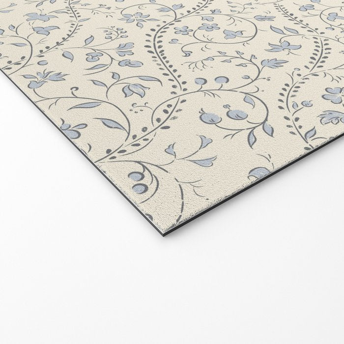 Diagonal Trailing Ditsy Floral - Cream Blue Welcome Mat Gallery Image 2