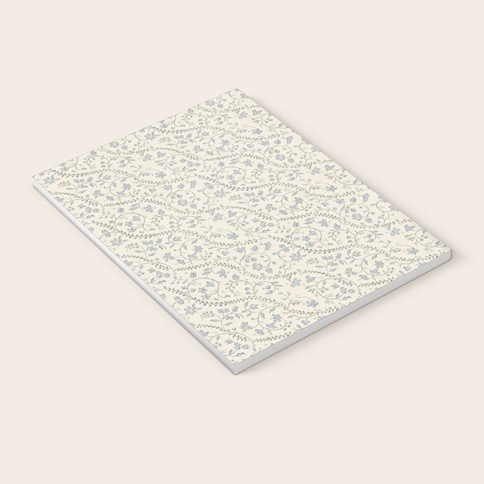 Diagonal Trailing Ditsy Floral - Cream Blue Notebook Gallery Image 3