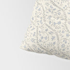 Diagonal Trailing Ditsy Floral - Cream Blue Pillow Sham Gallery Image 4