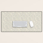 Diagonal Trailing Ditsy Floral - Cream Blue Desk Mat Gallery Image 1