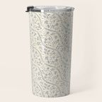 Diagonal Trailing Ditsy Floral - Cream Blue Travel Mug Gallery Image 3