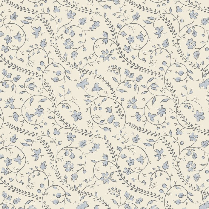 Diagonal Trailing Ditsy Floral - Cream Blue Coffee Mug Gallery Image 2
