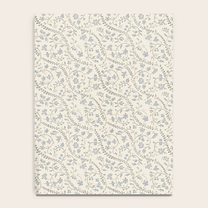 Diagonal Trailing Ditsy Floral - Cream Blue Notebook Gallery Image 4