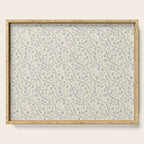 Diagonal Trailing Ditsy Floral - Cream Blue Serving Tray Gallery Image 1