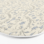 Diagonal Trailing Ditsy Floral - Cream Blue Bath Mat Gallery Image 3