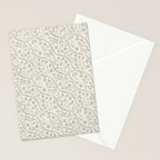 Diagonal Trailing Ditsy Floral - Cream Blue Stationery Card Gallery Image 2