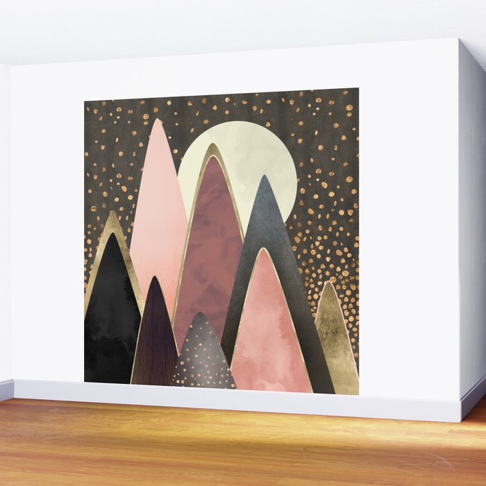 Pink and Gold Peaks Wall Mural Gallery Image 2