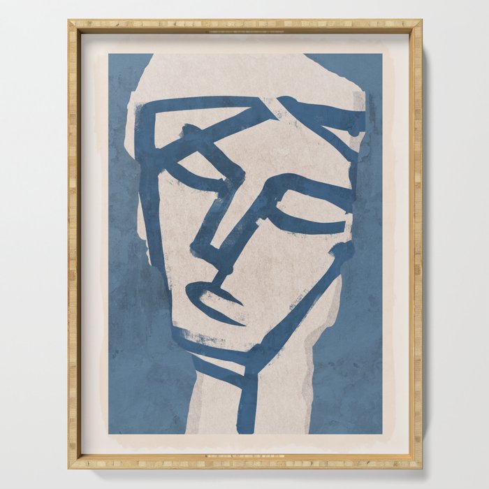Modern Abstract Art Face 19 Serving Tray Gallery Image 1